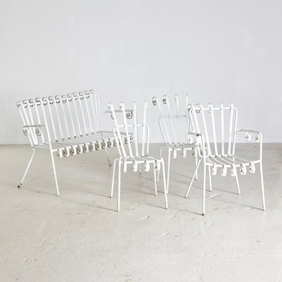 Mid Century White Wrought Iron Garden Set 1950s For Sale At Pamono