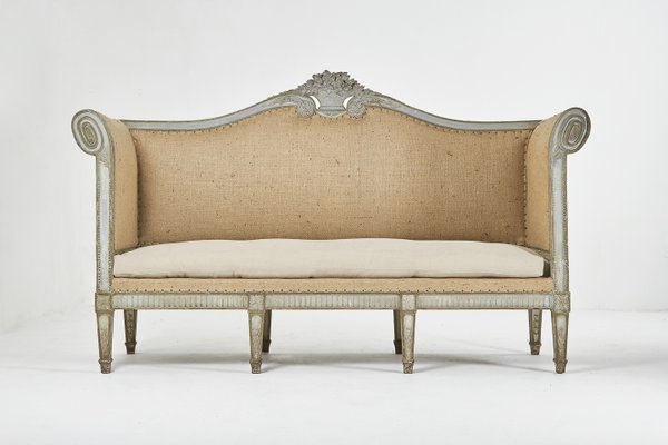 Large 18th Century French Painted Wooden Sofa