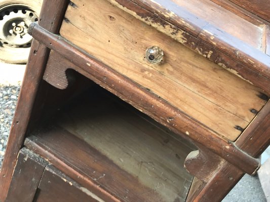 Many versatile uses such as an end table, telephone stand, bathroom storage and. antique rustic pine nightstand