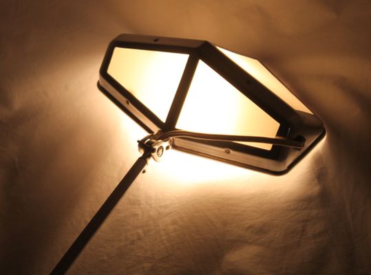 Vintage Model Nice French Glass And Metal Desk Lamp From Pirouett
