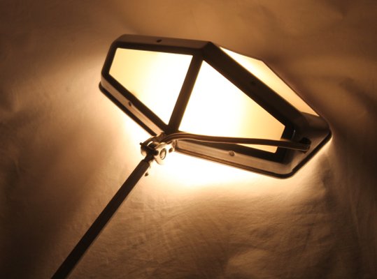 Vintage Model Nice French Glass And Metal Desk Lamp From Pirouett