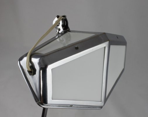 Vintage Model Nice French Glass And Metal Desk Lamp From Pirouett