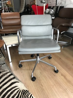 Ea 208 Leather Desk Chair By Charles Ray Eames For Vitra 1990s