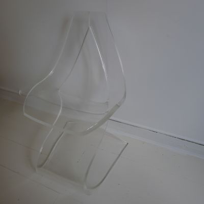 Modernist French Lucite Side Chair By Michel Dumas 1970s For Sale