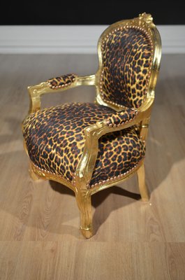 Vintage French Leopard Print Children S Chair 1930s For Sale At