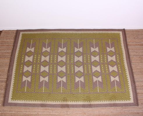 Schwedischer Mid Century Teppich Aus Flachgewebe 1950er Bei