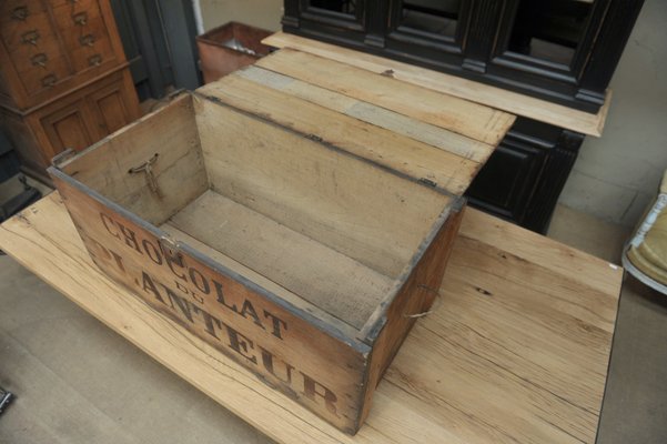 Mid Century French Wooden Trunk 1940s For At Pamono Mid Century French Wooden