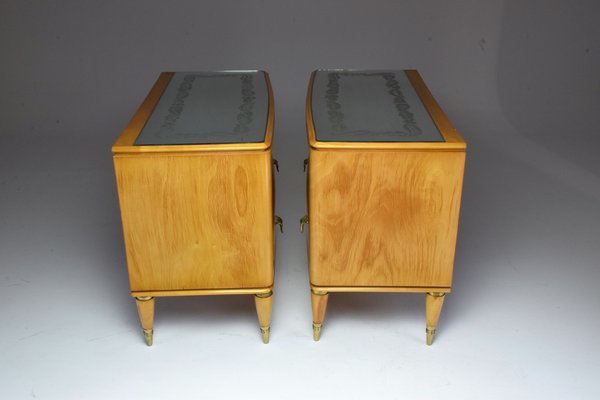 Mid Century Italian Maple Nightstands 1950s Set Of 2 For Sale At Pamono