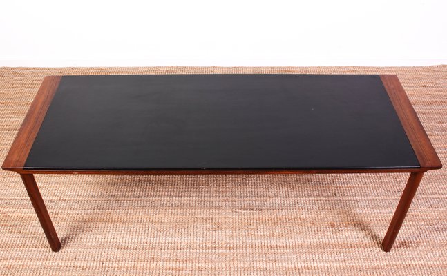 Mid Century Danish Rosewood Coffee Table With Leather Top 1950s Mid Century Danish Rosewood Coffee