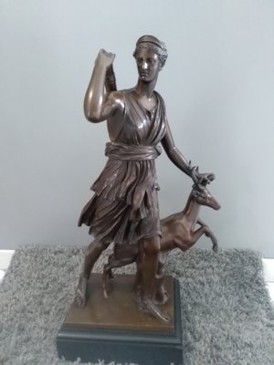 Huntress Diana Art Nouveau Museum Bronze Sculpture Statue Figurine Figure Sale