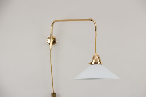 Lampada da parete Art Déco allungabile in ottone, anni '20 Lampada da parete Art Déco allungabile in ottone, anni '20