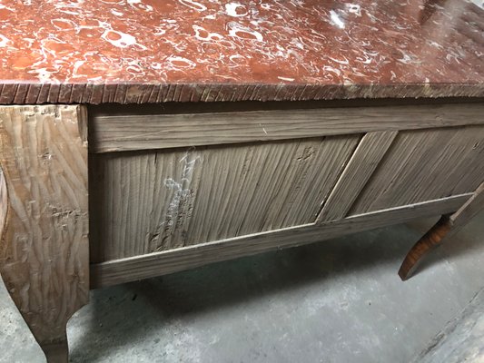 Antique Louis Xv Style Wooden Dresser With Marble Top For Sale At