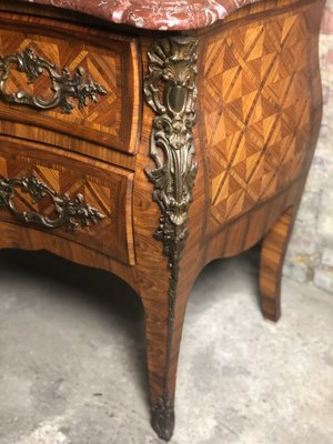 Antique Louis Xv Style Wooden Dresser With Marble Top For Sale At