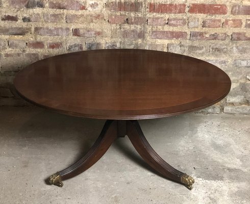 Table Basse En Bois Et Laiton 1970s