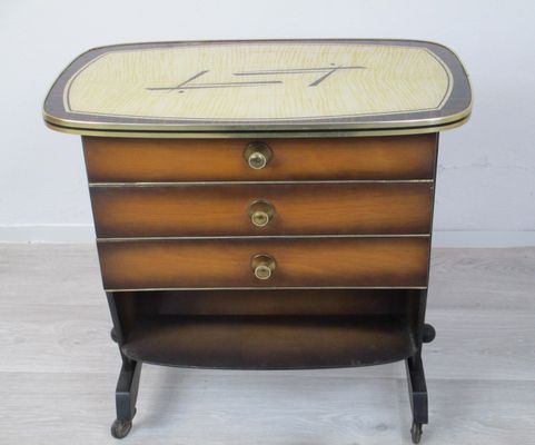 Mid Century Beech Side Table With Drawers 1960s For Sale At Pamono