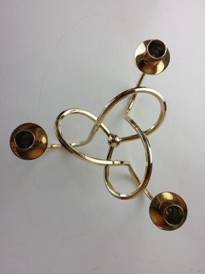 Bougeoir Candélabre Réglable En Laiton - Style Josef Frank Pour Ystad Metal - Vintage