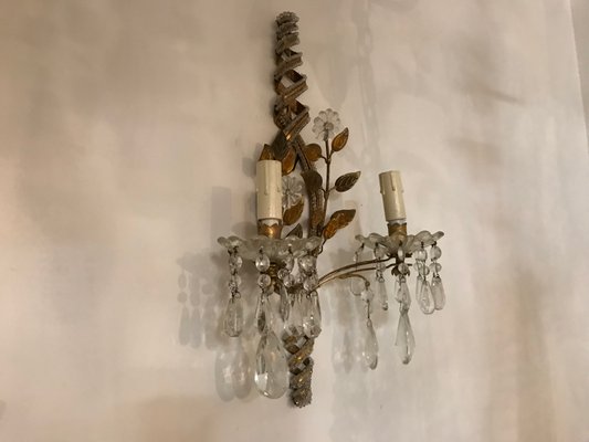 Italian Murano Gl And Lead Crystal Sconce 1930s For At Pamono Italian Murano Gl And Lead Crystal