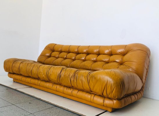 Vintage Italian Leather Sofa 1970s