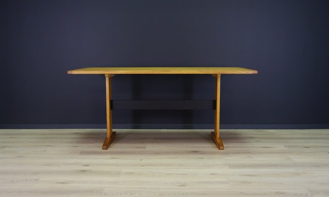 Mid Century Danish Ash Veneer Dining Table 1960s