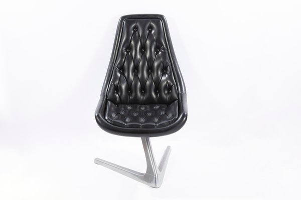Leather And Steel Swivel Chairs From Chromcraft 1966 Set Of 4 - Vintage Chromcraft Table And Chairs Leather And Steel Swivel Chairs From Chromcraft 1966 Set Of 4 - Vintage Chromcraft Table And Chairs
