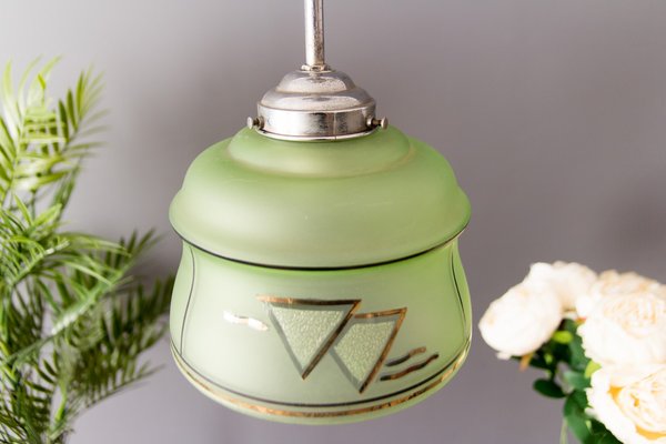 Green milk glass lamp online