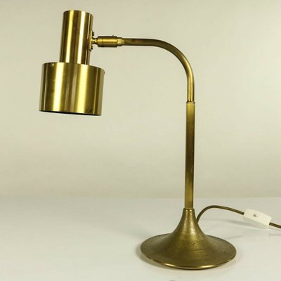 Mid Century Danish Brass Table Lamp, Brass Pharmacy Desk Lamp
