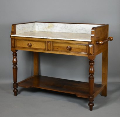 Antique French Oak And Marble Washstand For At Pamono Antique French Oak And Marble Washstand