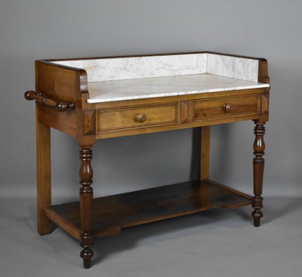 Antique French Oak And Marble Washstand For At Pamono Antique French Oak And Marble Washstand