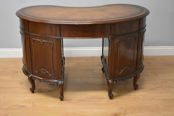Antique Victorian Mahogany Kidney Shaped Desk From Maple Co For