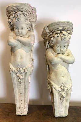 Antique Plaster Cherub Corbels Set Of 2 For Sale At Pamono