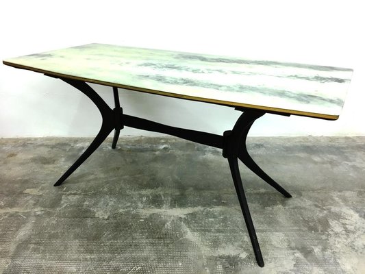 Italian Cherry And Colored Gl Dining Table By Ico Luisa Parisi 1950s