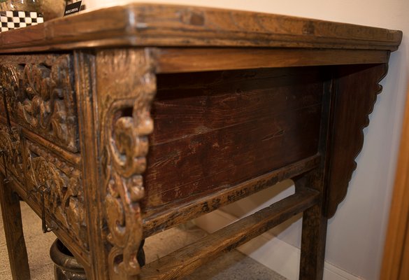 Antique French Oriental Style Elm Dresser Table For Sale At Pamono