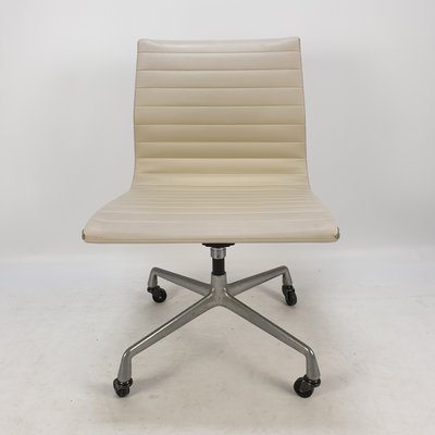 Vintage Aluminum Skai Swivel Desk Chair By Charles Ray Eames