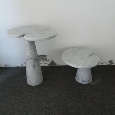 Model Eros Carrara Marble Coffee Tables By Angelo Mangiarotti For Skipper 1970s Set Of 2