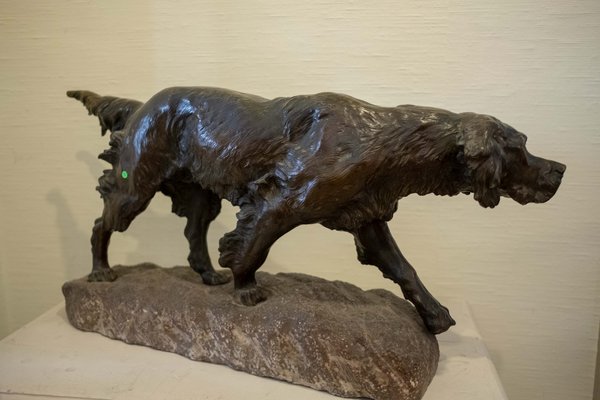 Statue De Chien De Chasse En Bronze De Thomas François Cartier 1920s