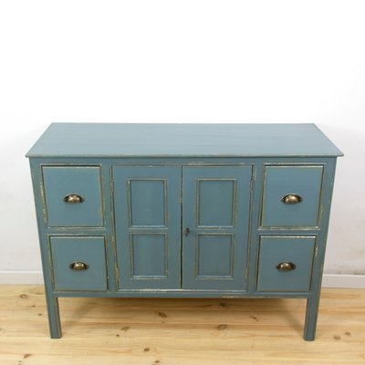 Mid Century Industrial French Paint And Wood Dresser 1940s For