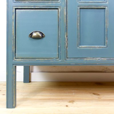 Mid Century Industrial French Paint And Wood Dresser 1940s For