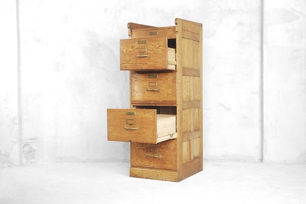 Industrial Oak Filing Cabinet 1920s For Sale At Pamono