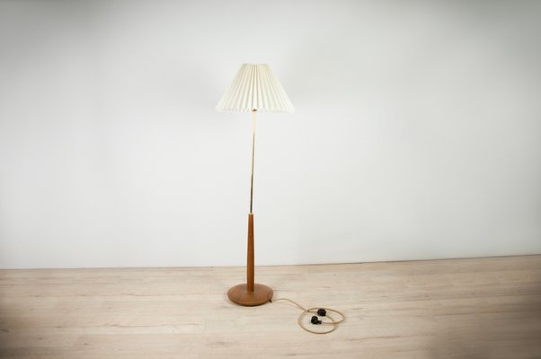 teak floor lamp mid century