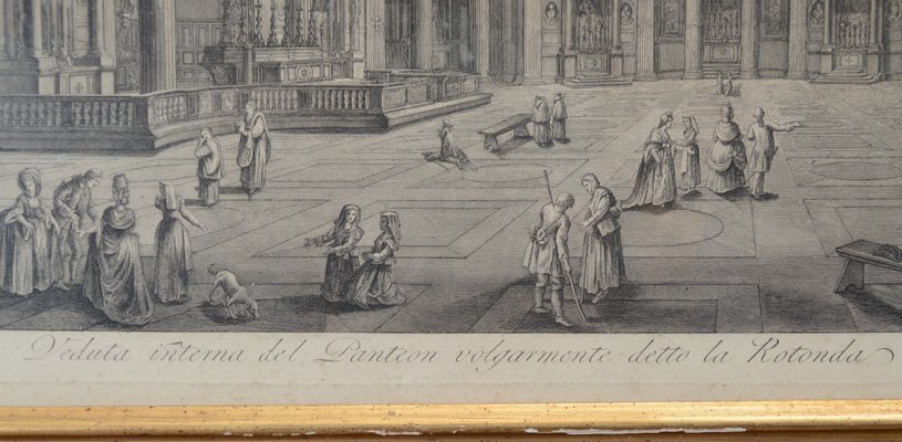 Antique Etching Of Roman Pantheon Interior 1807 For Sale At Pamono