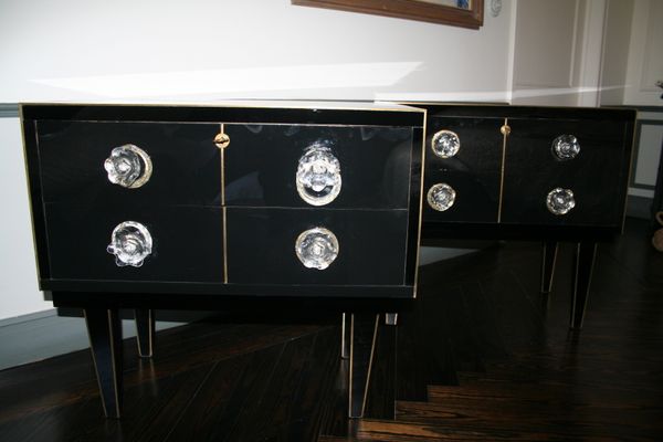 Italian Murano Glass Brass Dressers 1950s Set Of 2 For Sale At