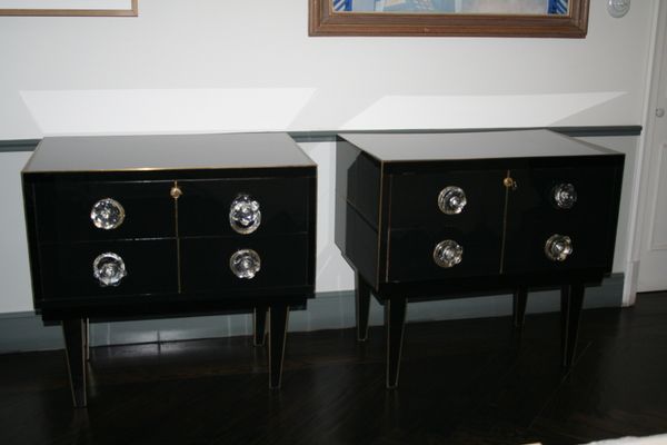 Italian Murano Glass Brass Dressers 1950s Set Of 2 For Sale At