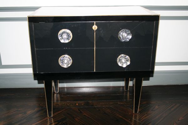 Italian Murano Glass Brass Dressers 1950s Set Of 2 For Sale At