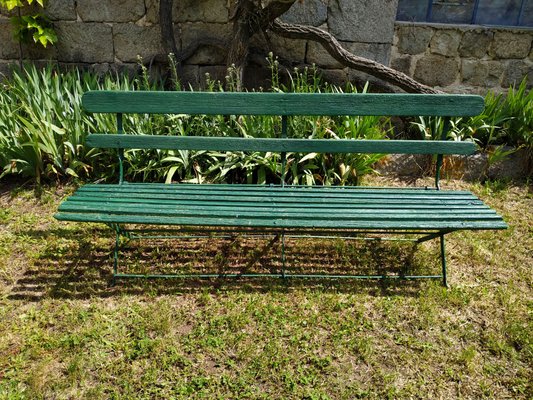 Vintage Rustic Metal And Wood Garden Chair 1920s For Sale At Pamono