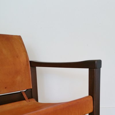 Leather And Pine Lounge Chair By Karin Mobring For Ikea 1970s For