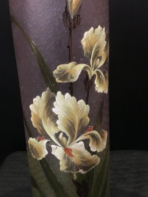 Antique Austrian Hand Decorated Glass Vase For Sale At Pamono