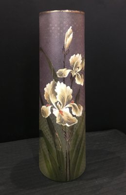 Antique Austrian Hand Decorated Glass Vase For Sale At Pamono