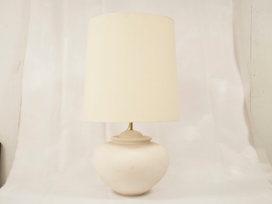 Modernist French Plaster Table Lamps, White Plaster Table Lamps