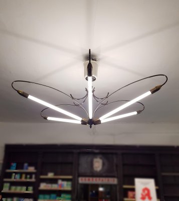 Large Vintage Neon Tube Chandelier 1950s For Sale At Pamono