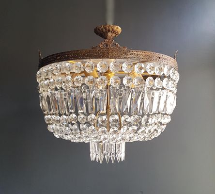 Low Plafonnier Crystal Chandelier 1940s For Sale At Pamono